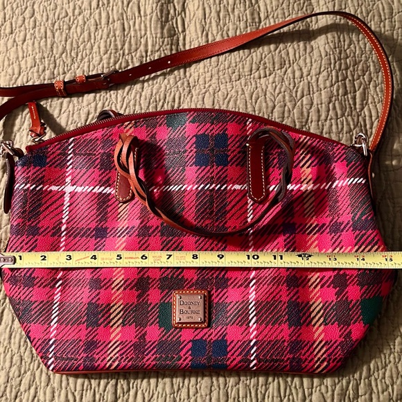 Dooney & Bourke Tarten Plaid Satchel in Red/Multi - Picture 10 of 12